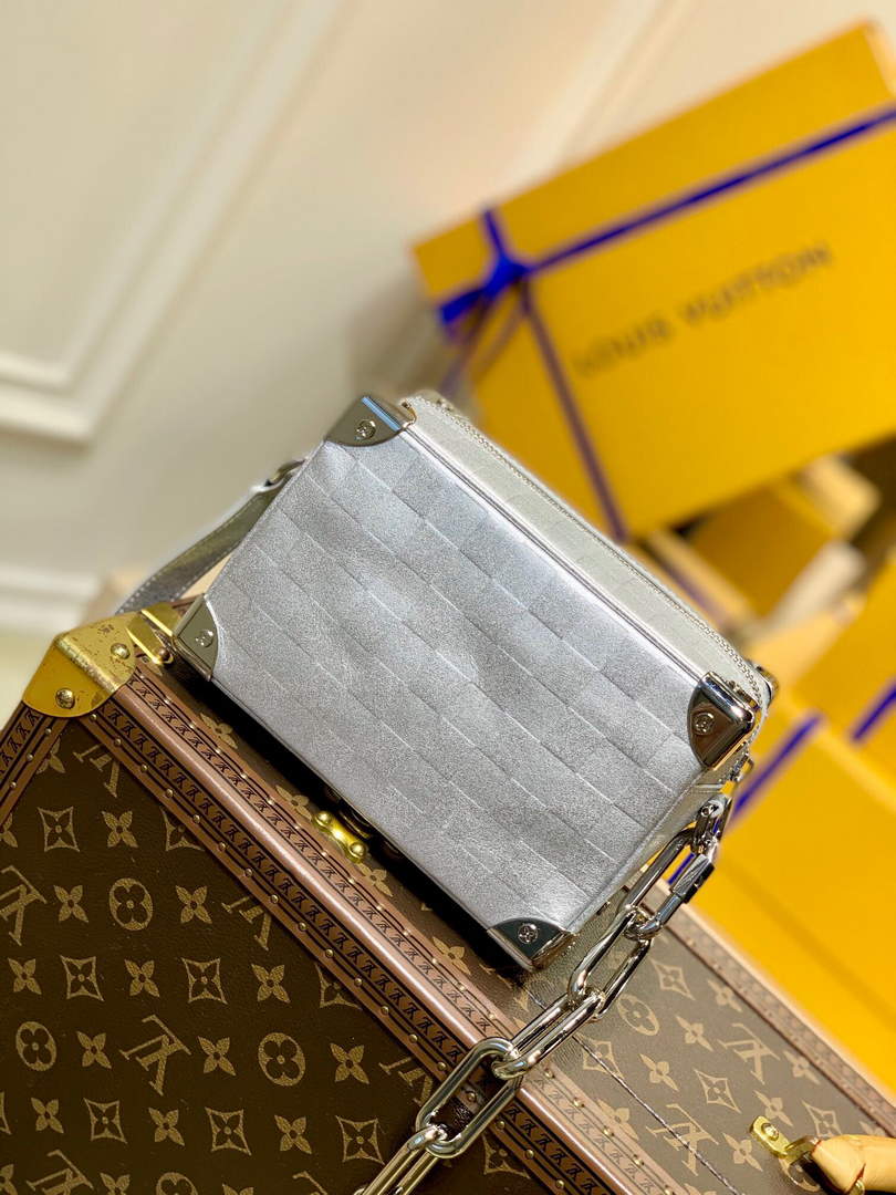 LV M59726 Louis Vuitton Mini Soft Trunk Silver