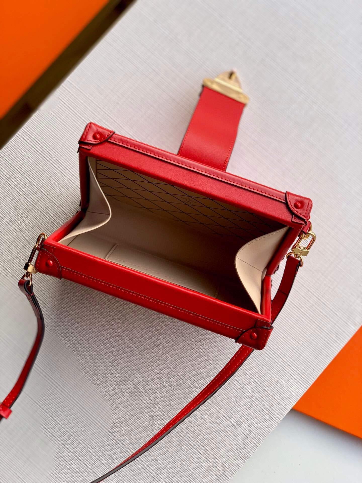 LV M40273 Louis Vuitton Petite Malle Leather M54180 Red