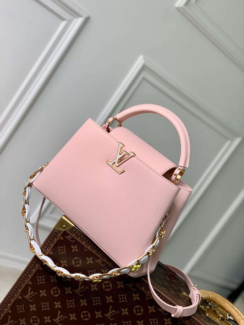 LV M23363 Louis Vuitton Capucines MM Handbag Jasmine Pink
