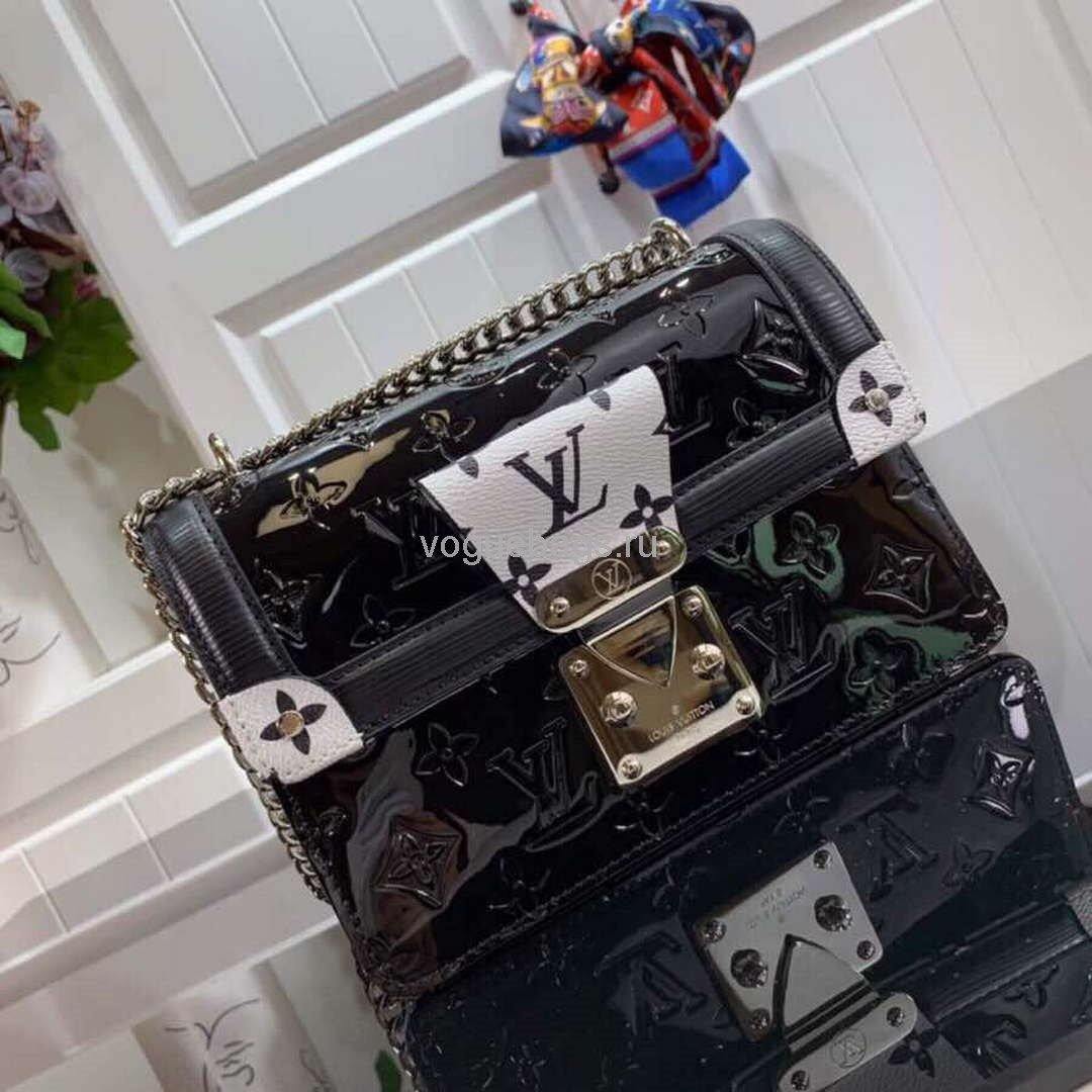Louis Vuitton M90516 LV Wynwood Monogram Vernis Bag M90566 Black and White