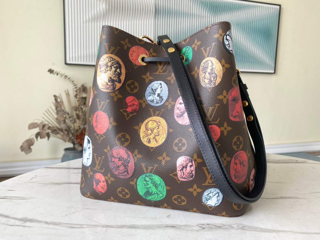LV M45956 Louis Vuitton NONO MM Bag Monogram Cameo printed canvas