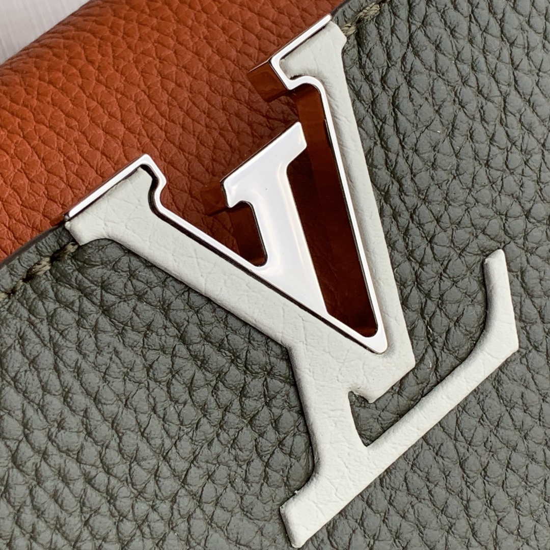 LV M57523 Louis Vuitton Capucines MM Handbag Green and Brown