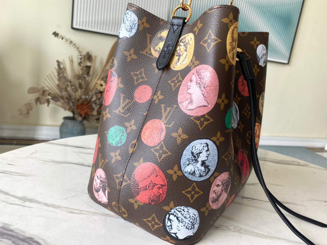 LV M45956 Louis Vuitton NONO MM Bag Monogram Cameo printed canvas