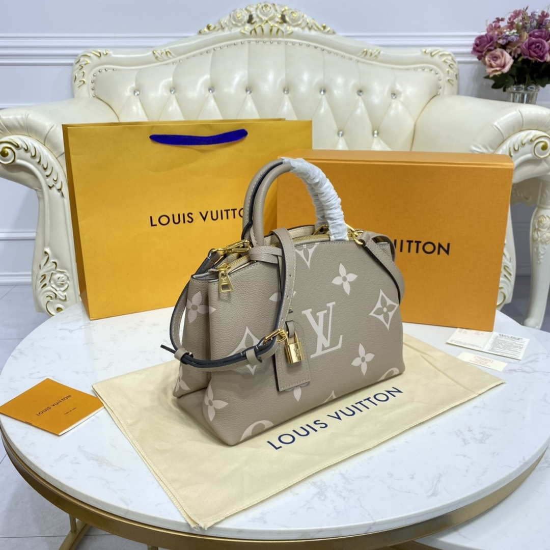 Louis Vuitton LV M58914 Petit Palais Bicolor Monogram empreinte leather Cr��me