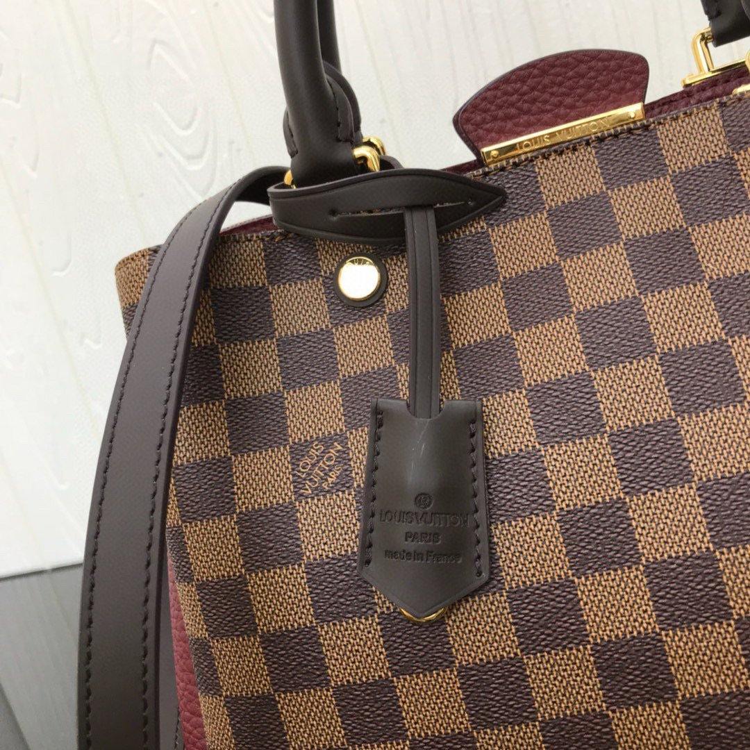 LV N44020 Louis Vuitton Brittany BB Tote Damier Ebene N41675 Wine Red