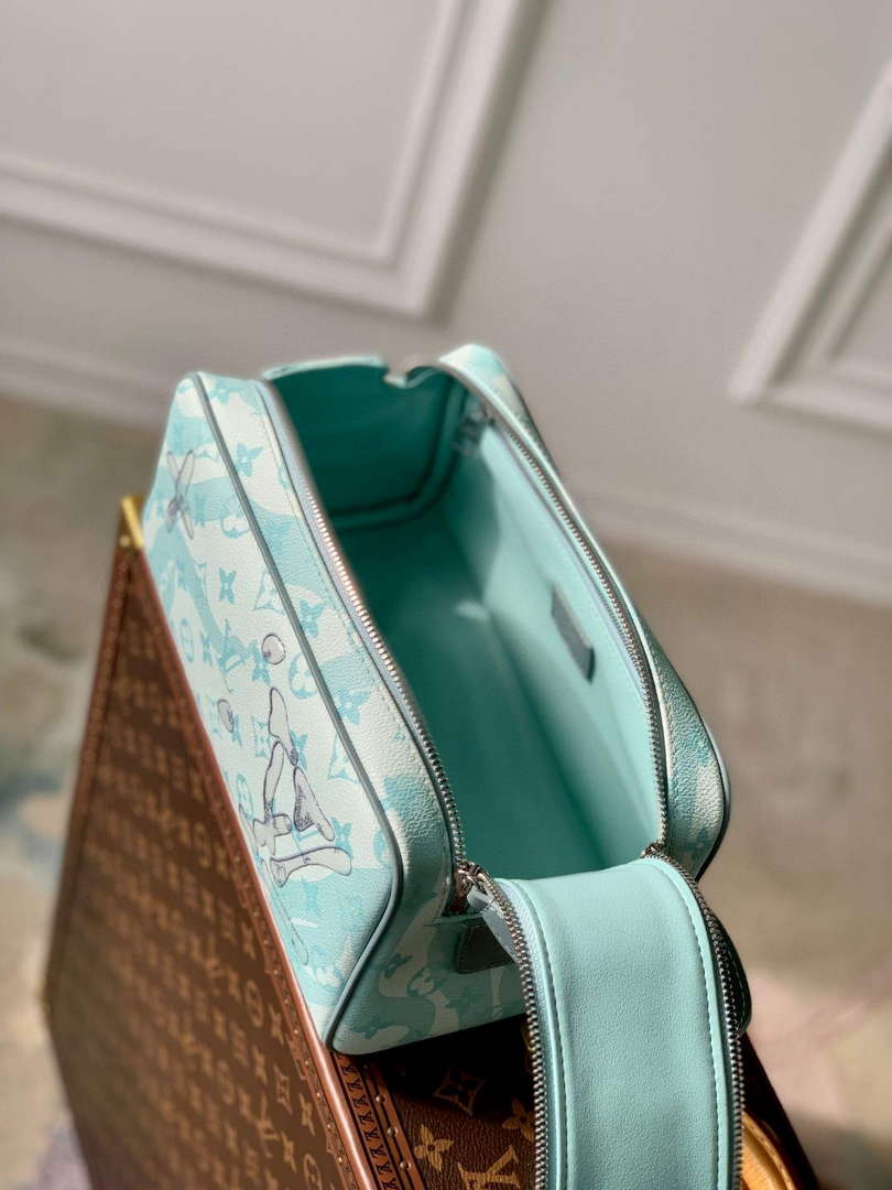 LV M82337 Louis Vuitton Dopp Kit Toiletry Bag Crystal Blue