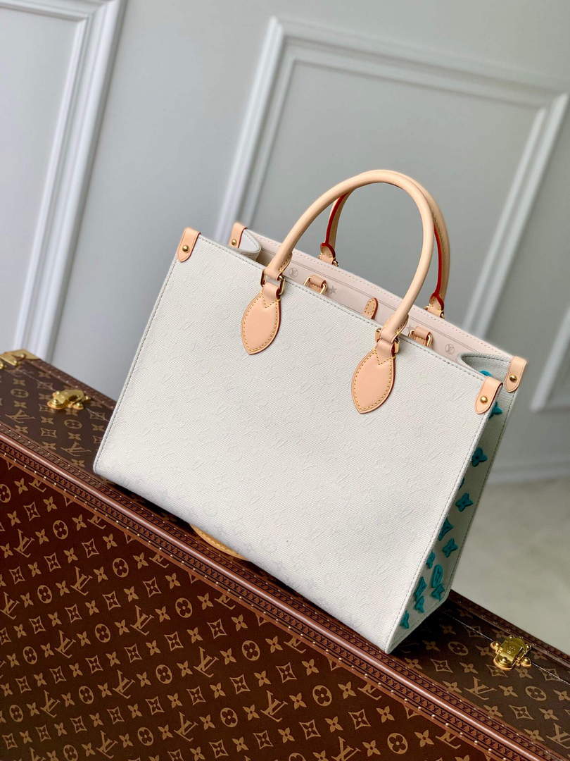 LV M46128 Louis Vuitton Onthego MM Tote Bag Yellow leather
