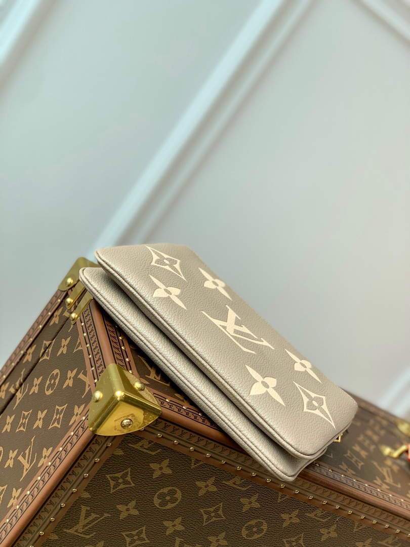 LV M69203 Louis Vuitton Double Zip Pochette Monogram Gray
