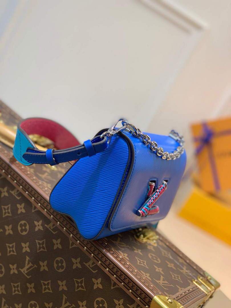 LV M57669 Louis Vuitton Twist MM Epi Handbag M57666 M57667 Blue