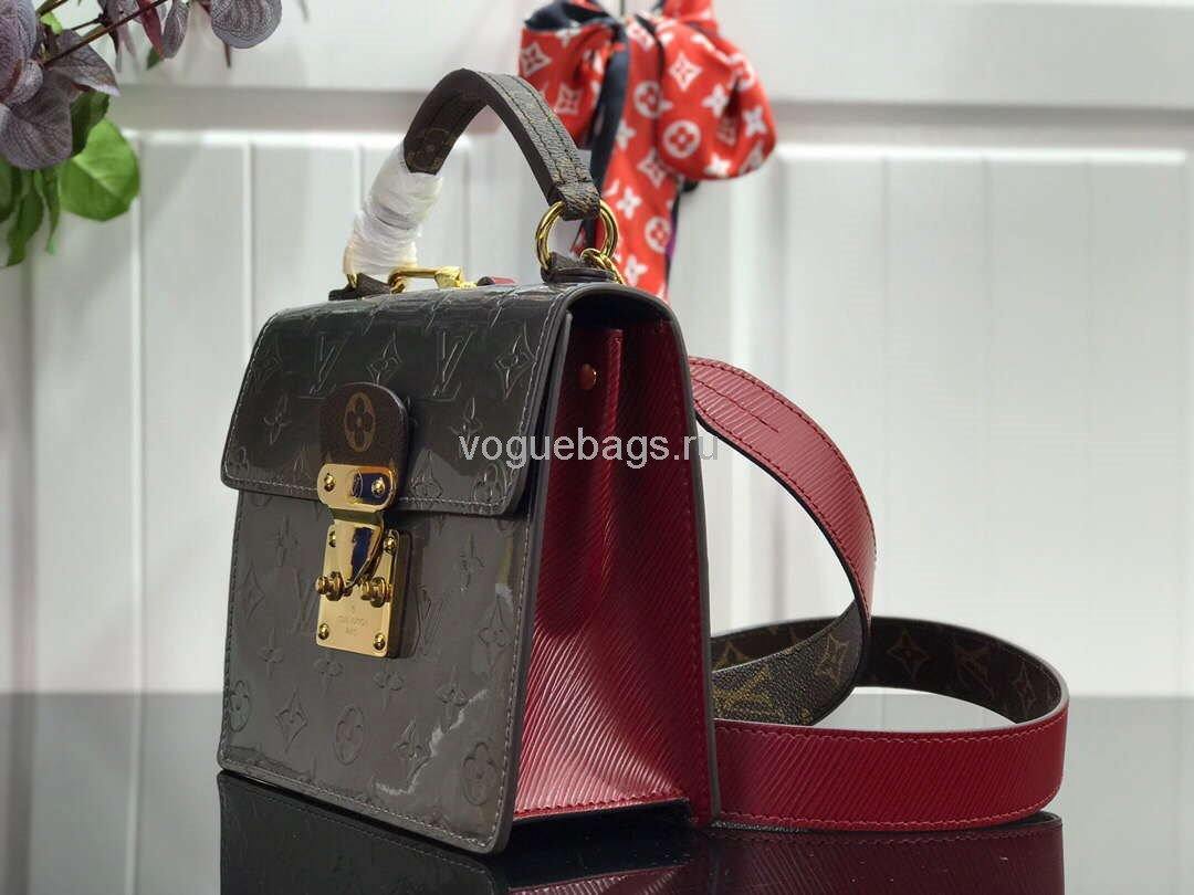 Lv M90502 Louis Vuitton Spring Street Monogram Vernis Bag M90375 Gray