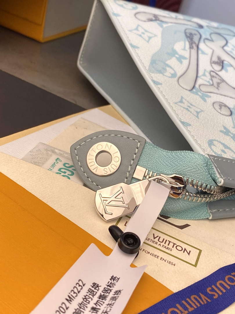 LV M22763 Louis Vuitton Pochette Voyage MM Bag Crystal Blue