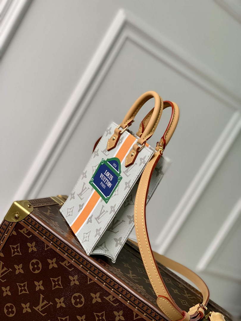 LV M23615 Louis Vuitton Petit Sac Plat Bag Beige/Ocher