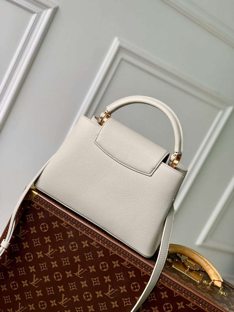 LV M23280 Louis Vuitton Capucines MM Handbag Ice Grey