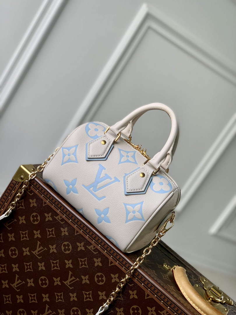 LV M46397 Louis Vuitton Speedy Bandouli��re 20 Handbag Blue
