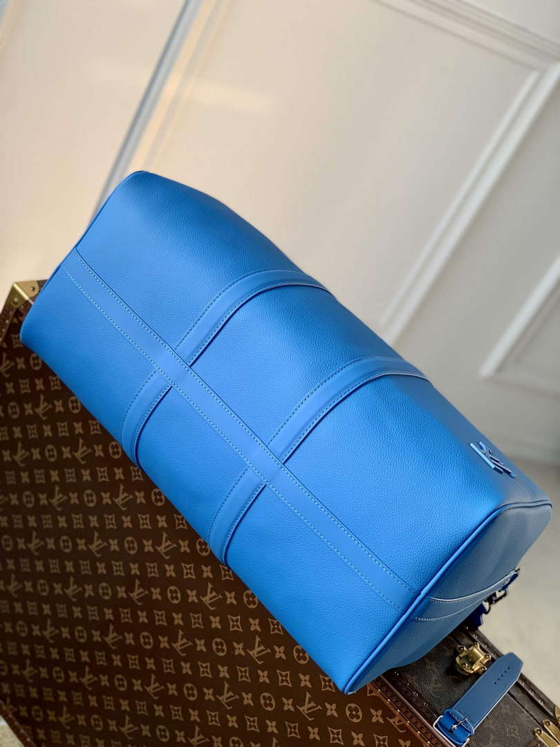 LV M22609 Louis Vuitton Keepall Bandouli��re 50 Bag Blue