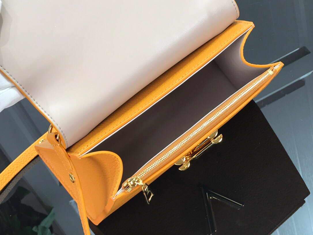 LV M57136 Louis Vuitton Twist one Handle PM M57093 Taurillon Leather Saffron