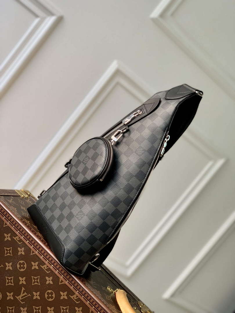 LV M30936 Louis Vuitton Duo Sling Bag Black grid