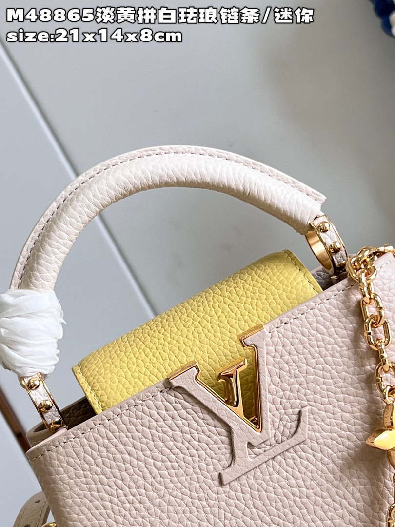 LV M22514 Louis Vuitton Capucines BB Bag Crame Beige