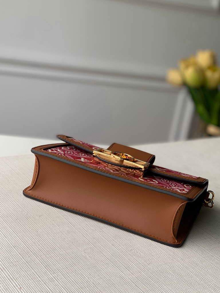 LV M69992 Louis Vuitton Since 1854 Dauphine Chain Wallet Monogram Red