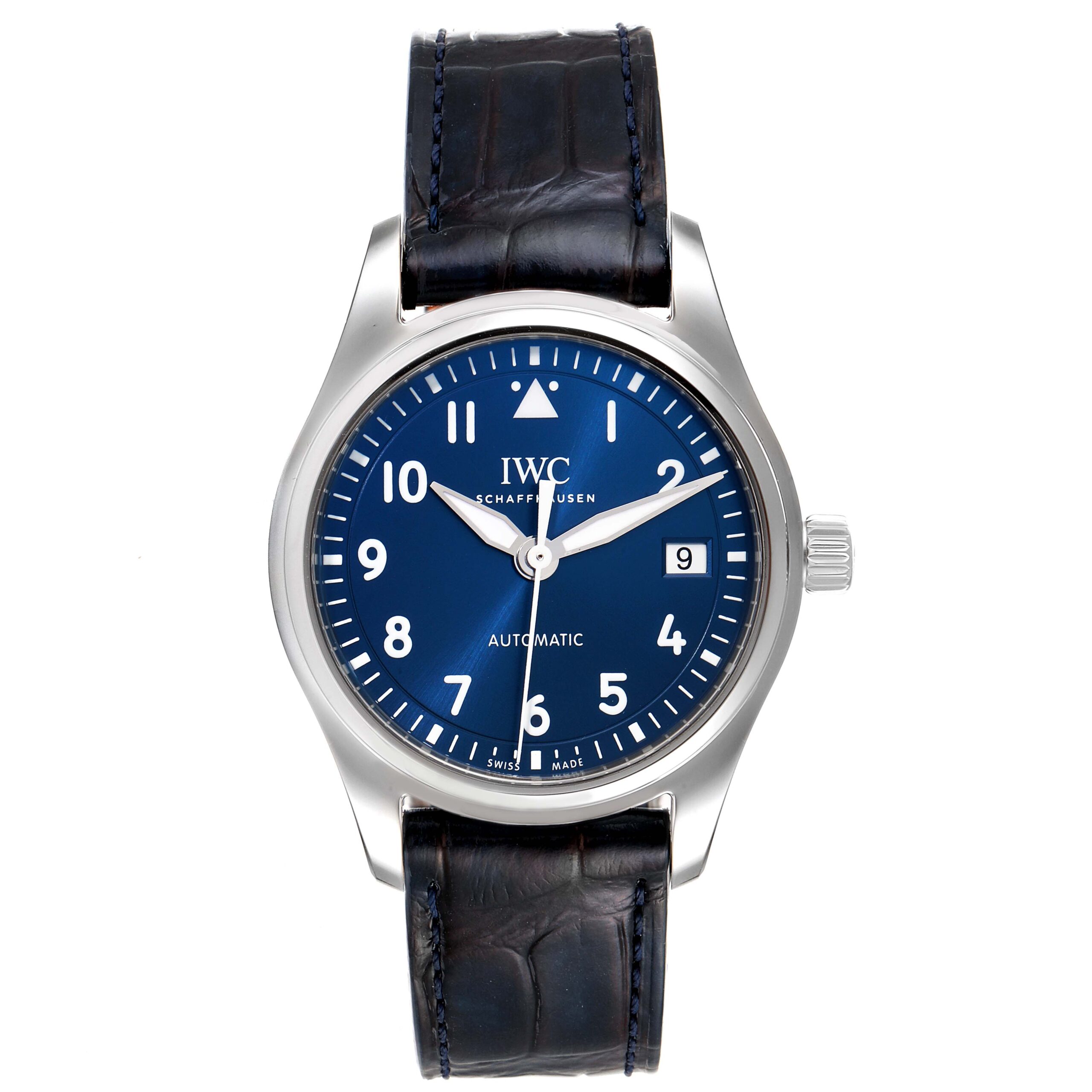 IWC Pilots Midsize Blue Dial Steel Mens Watch IW324008 Box Card Unworn