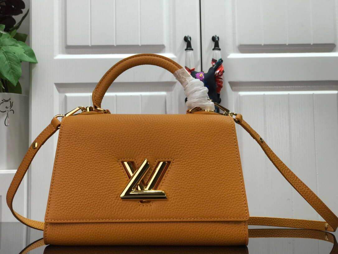 LV M57136 Louis Vuitton Twist one Handle PM M57093 Taurillon Leather Saffron