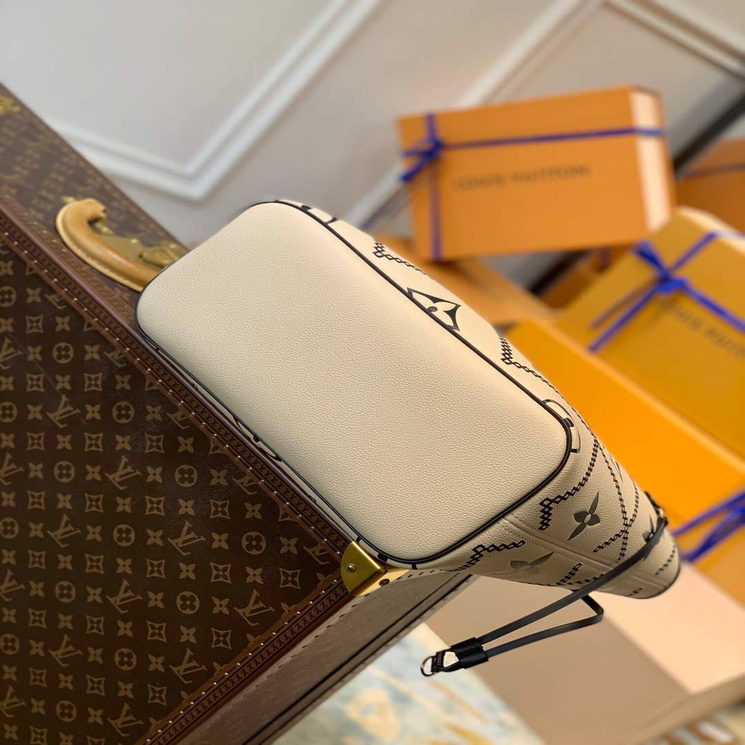 LV M46039 Louis Vuitton Neverfull MM Tote Monogram Bag M46040 Cr��me Beige