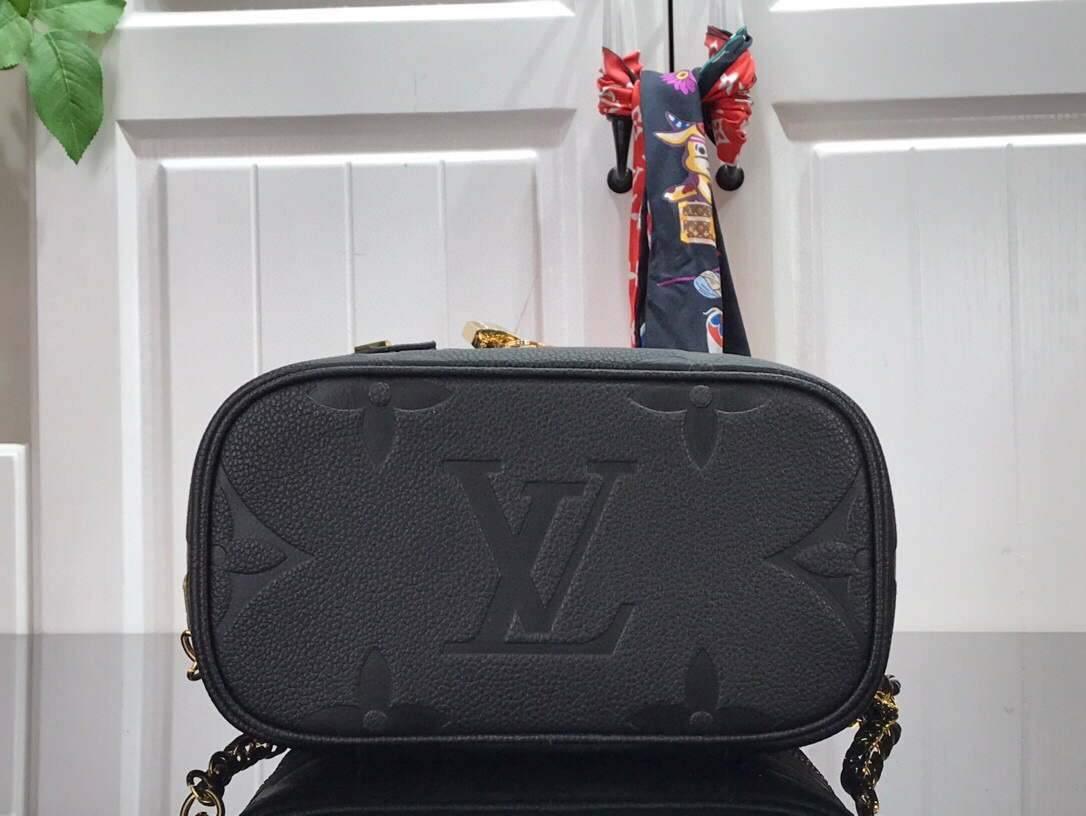 LV M45598 Louis Vuitton Vanity Pm Monogram Empreinte Leather M45608 Black