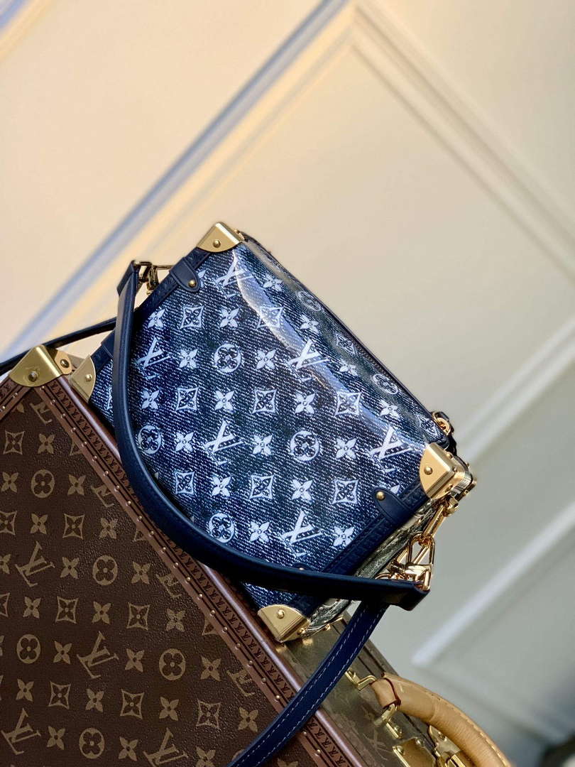 LV M22944 Louis Vuitton Side Trunk Handbag Blue