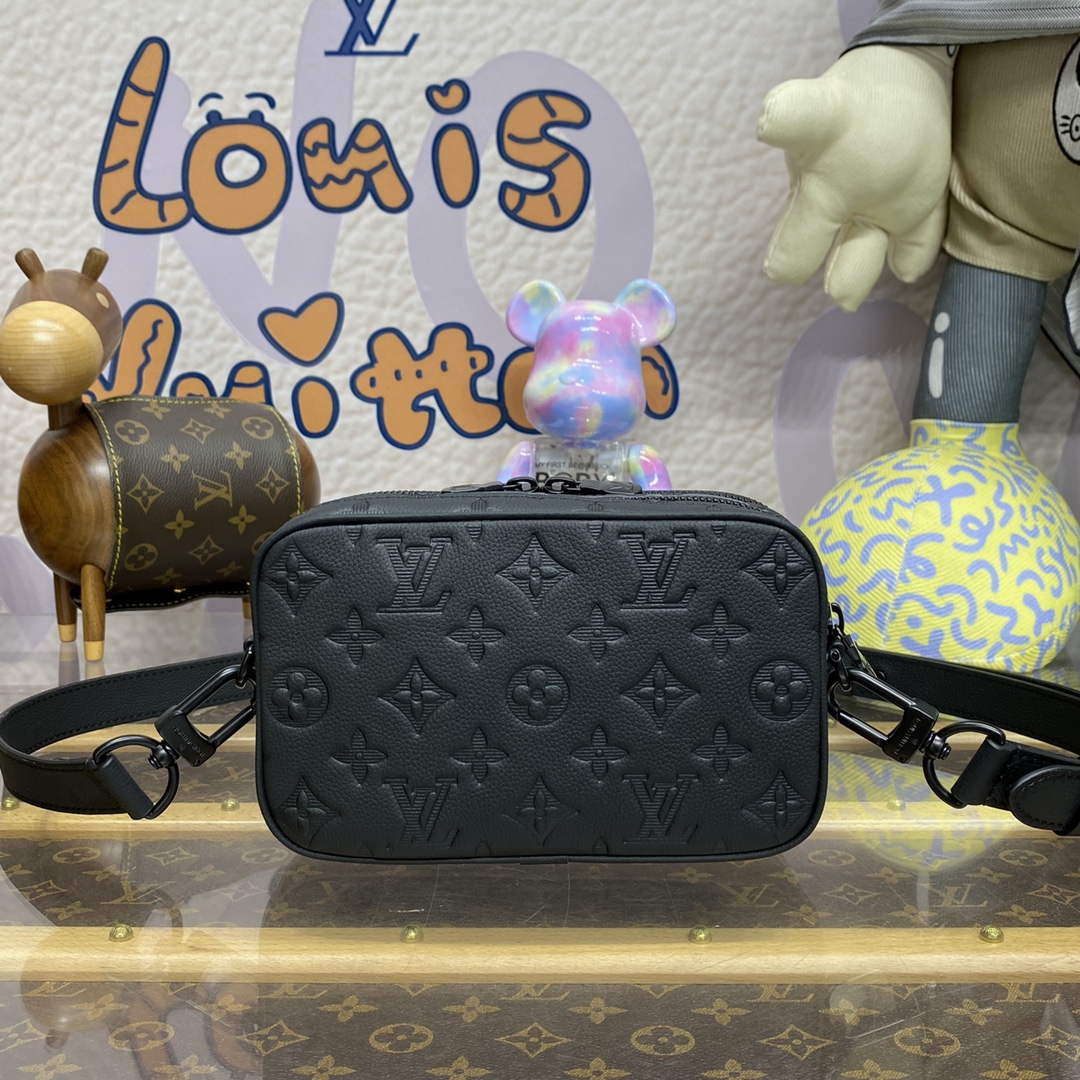 LV M82544 Louis Vuitton Nano Alpha Bag Black embossing