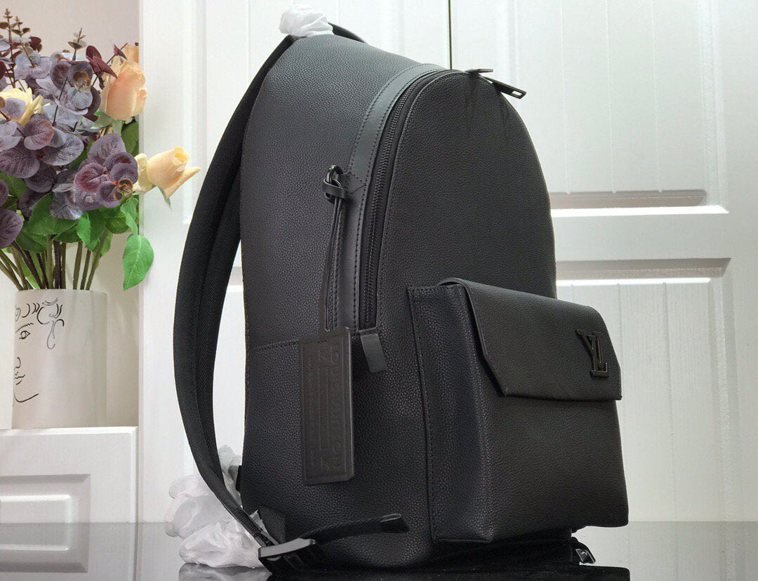 LV M57079 Louis Vuitton Backpack Black Grained Calf Leather