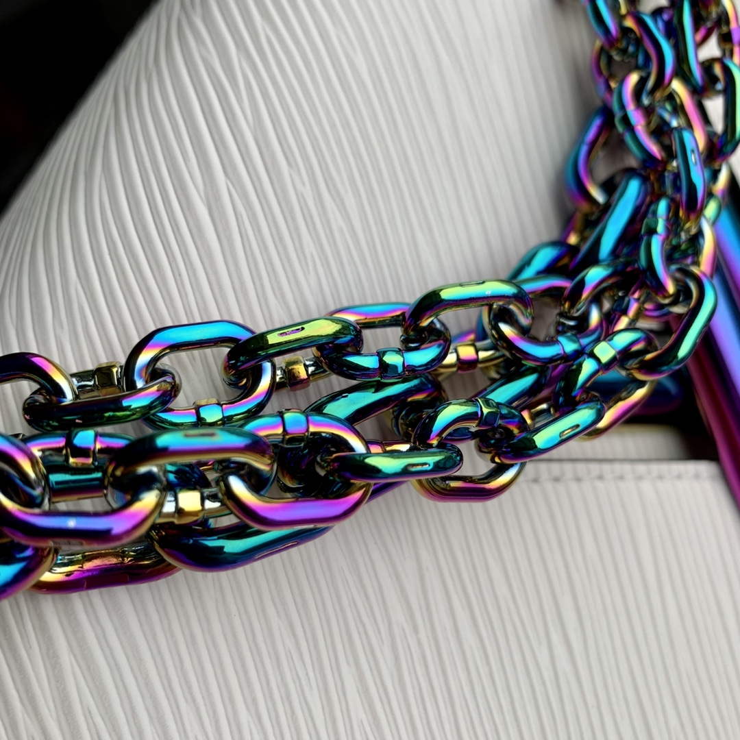 LV M22029 Louis Vuitton Twist MM Bag Epi Leather White