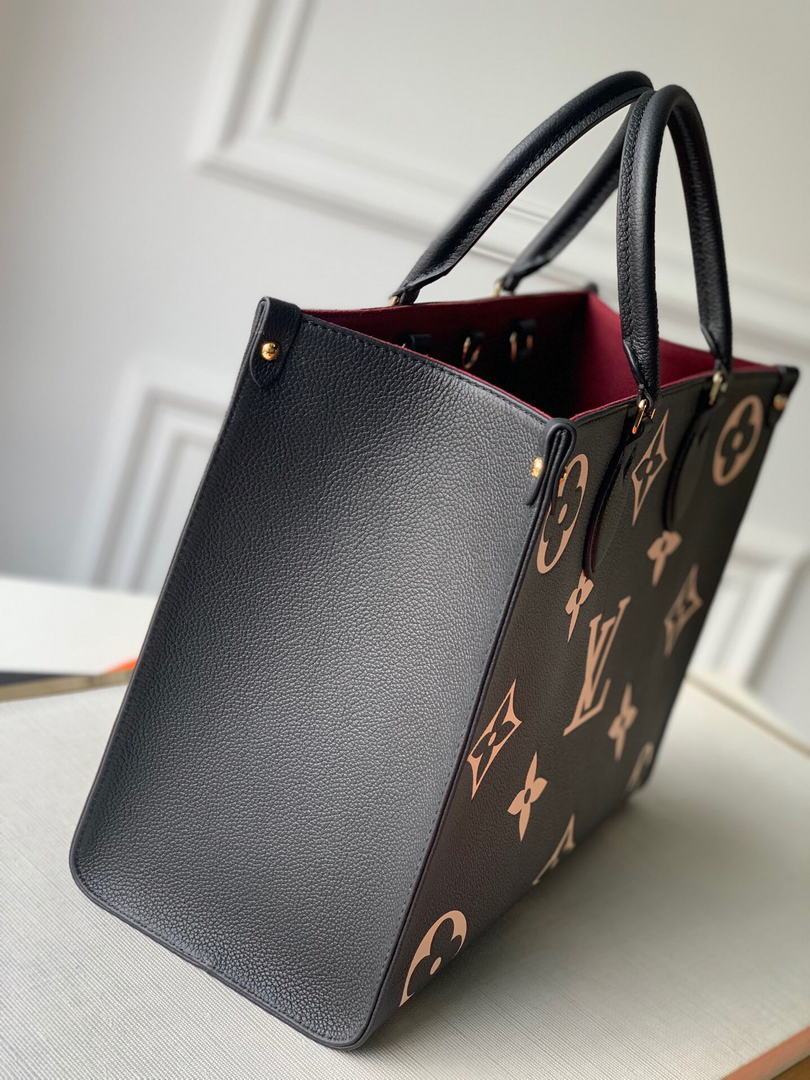 LV M45495 Louis Vuitton ONTHEGO MM Bag M45494 Black and Beige