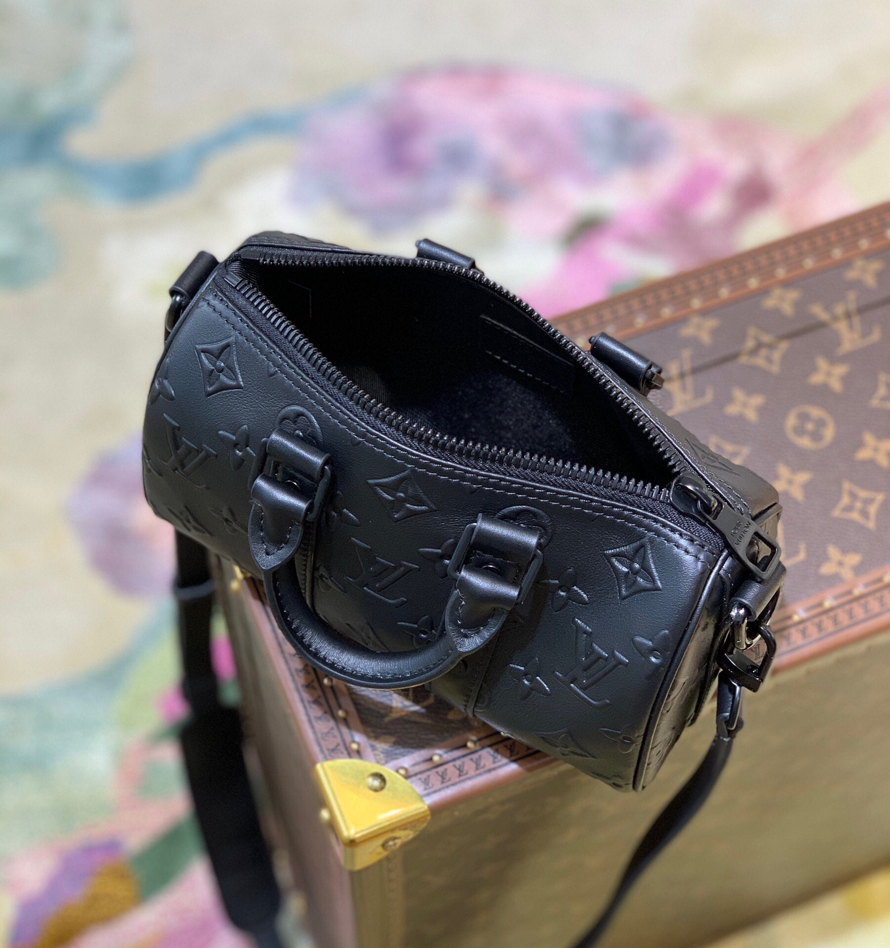 LV M57960 Louis Vuitton Keepall XS Handbag M57961 Black