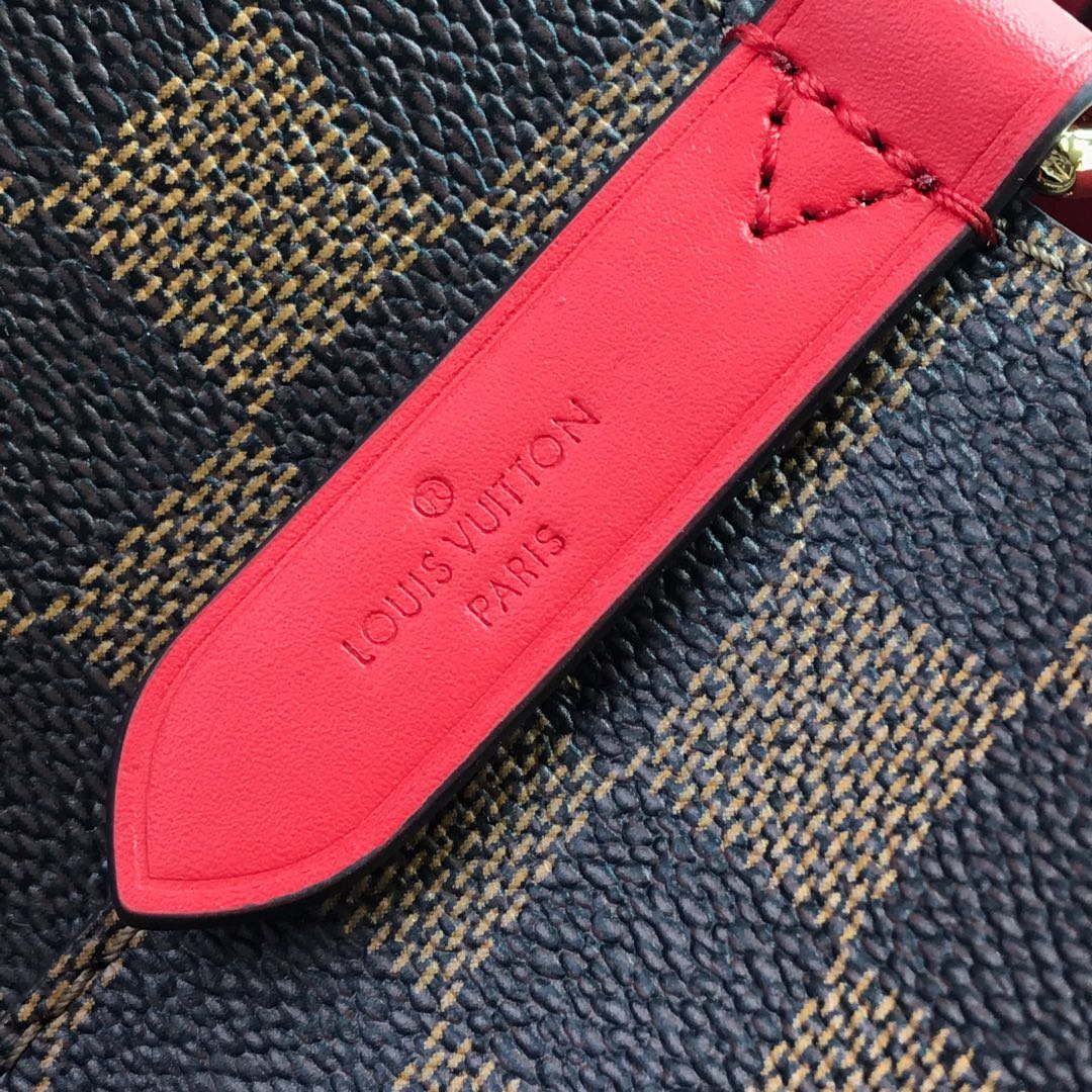 LV N40198 Louis Vuitton NONO MM Bag Damier Ebene Red