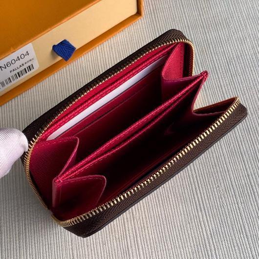 LV N60404 Louis Vuitton Zippy Coin Purse Rose Pivoine Pink