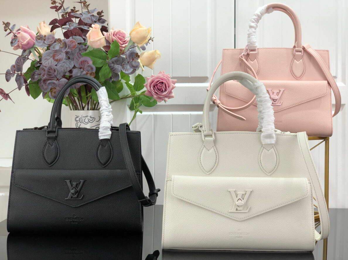 LV M55818 Louis Vuitton Lockme Tote PM Leathers M55817 Bag Pink