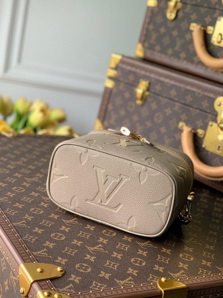 LV M45608 Louis Vuitton Vanity Pm Monogram Empreinte Leather M45599 Beige
