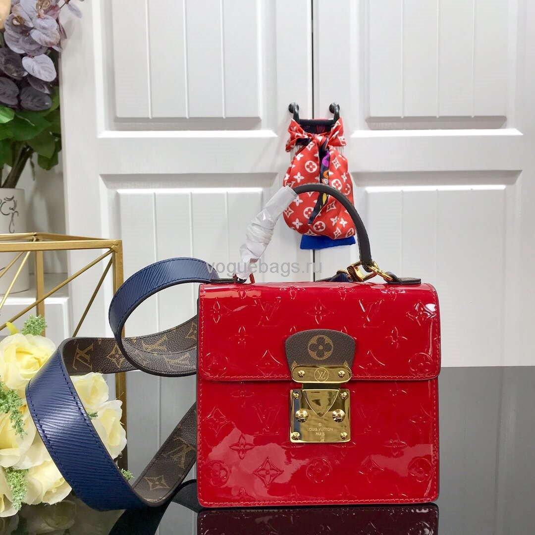 LV M90505 Louis Vuitton Spring Street Monogram Vernis Bag M90468 Red