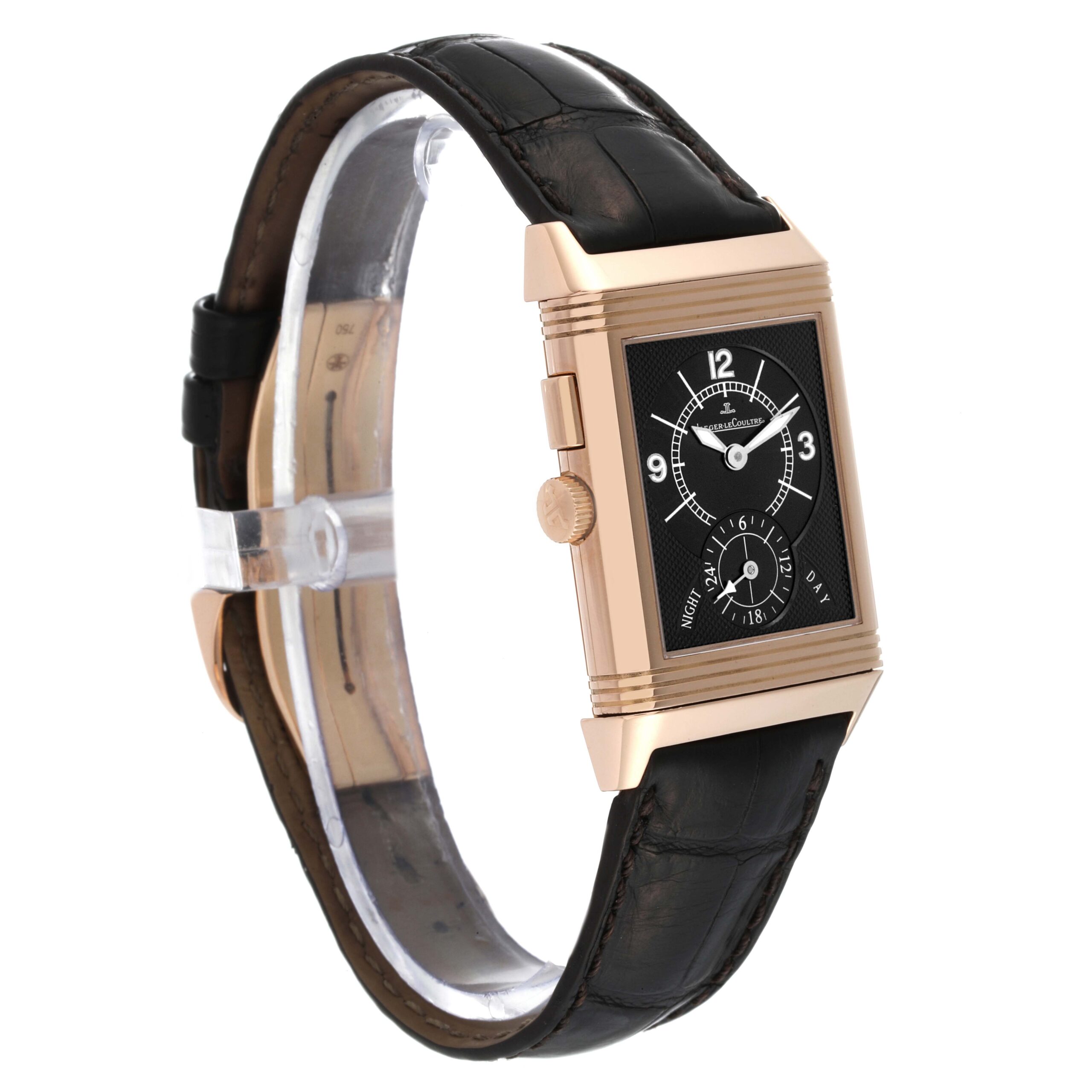 Jaeger LeCoultre Reverso Duoface Rose Gold Watch 272.2.54 Q2712410 Box Papers