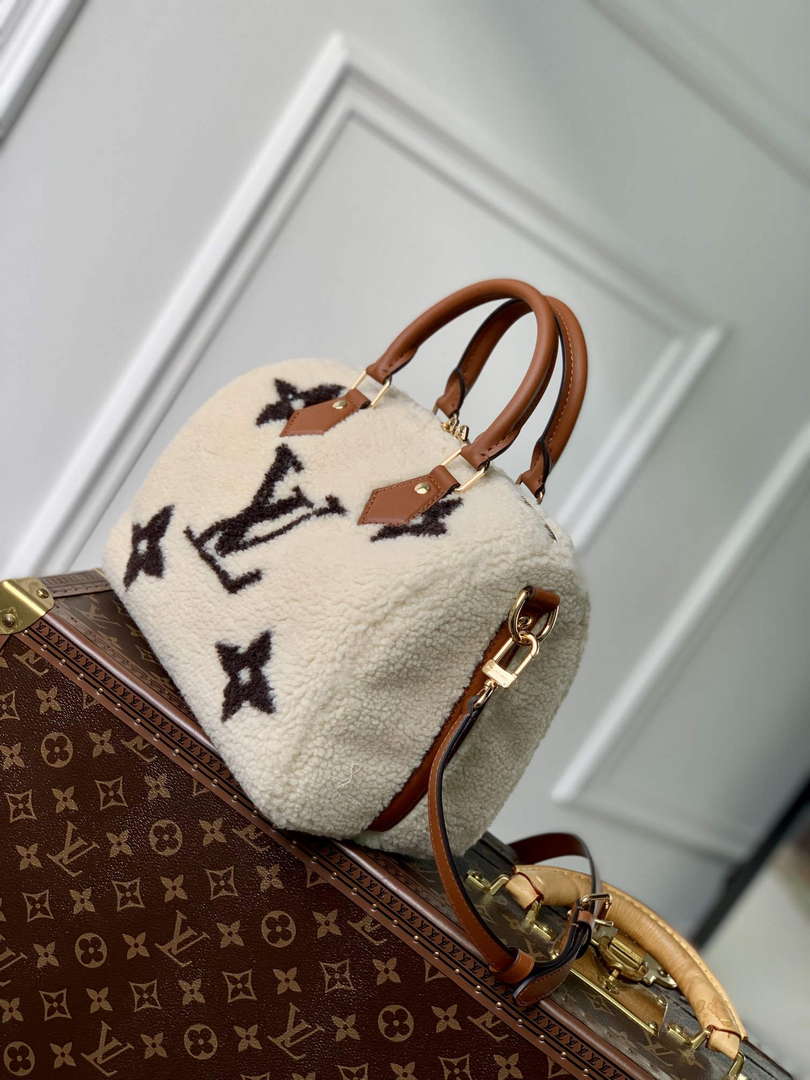 Louis Vuitton LV M23468 Speedy Bandouli��re 25 Bag Cream/Brown