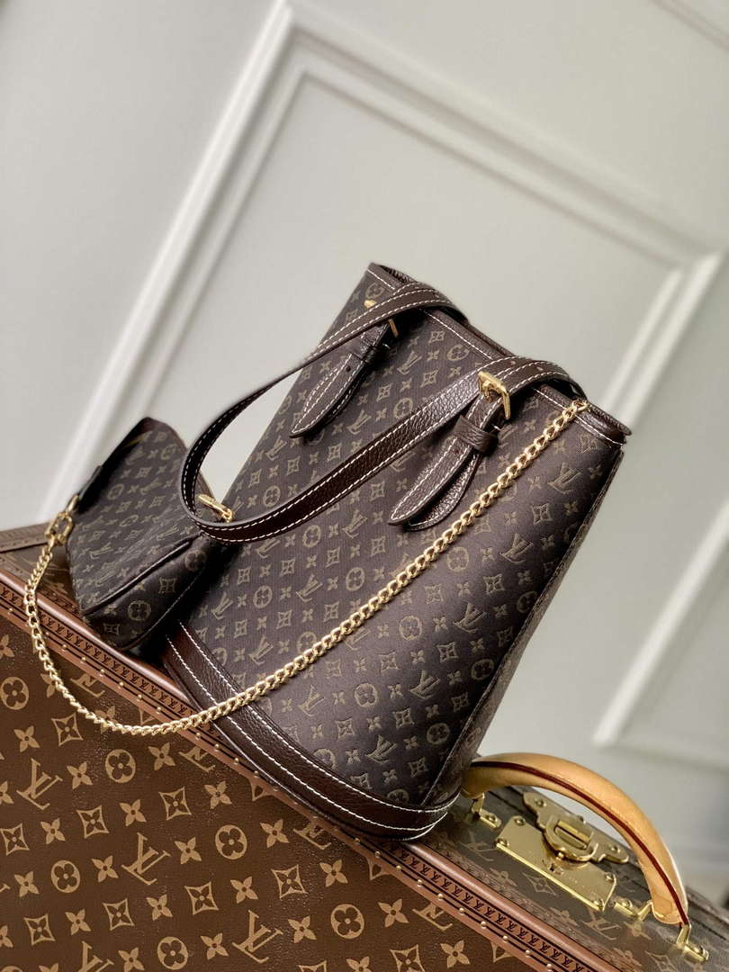 LV M42238 Louis Vuitton Bucket PM Tote Bag Brown