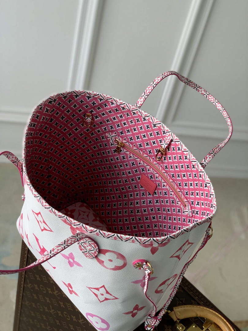LV M22980 Louis Vuitton Neverfull MM Tote Bag Pink