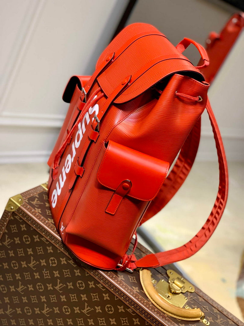 LV M53414 Louis Vuitton LV x Supreme Backpack Orange