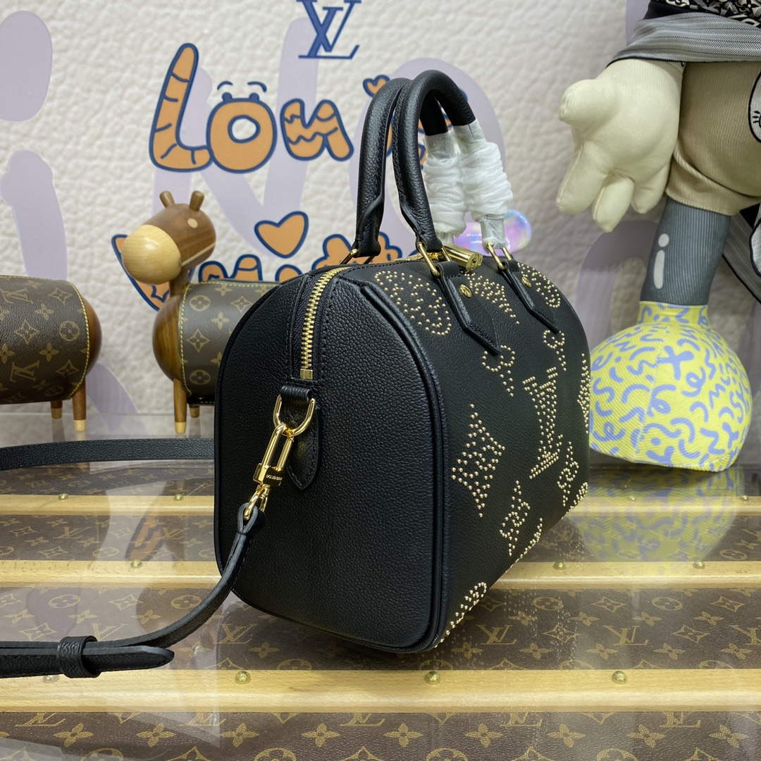 LV M46736 Louis Vuitton Speedy Bandouli��re 25 Handbag Black