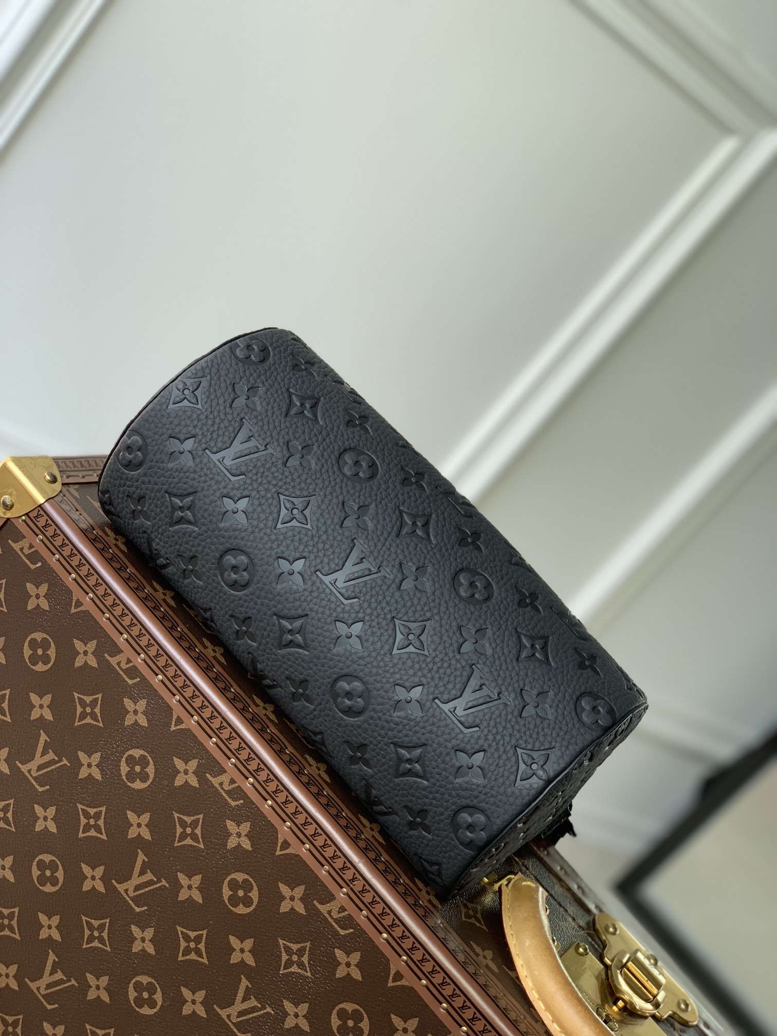 LV M46796 Louis Vuitton Soft Polochon PM Monogram Black