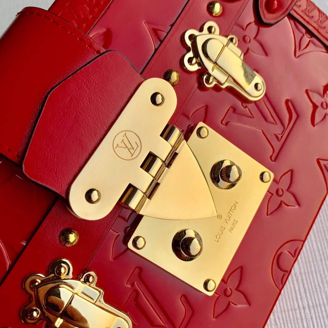 LV M40273 Louis Vuitton Petite Malle Leather M54180 Red