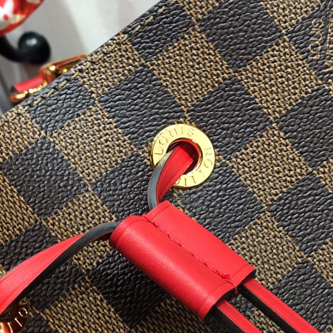 LV N40198 Louis Vuitton NONO MM Bag Damier Ebene Red