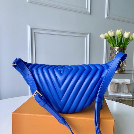 LV M55528 Louis Vuitton New Wave Leather Bumbag M53861 Blue