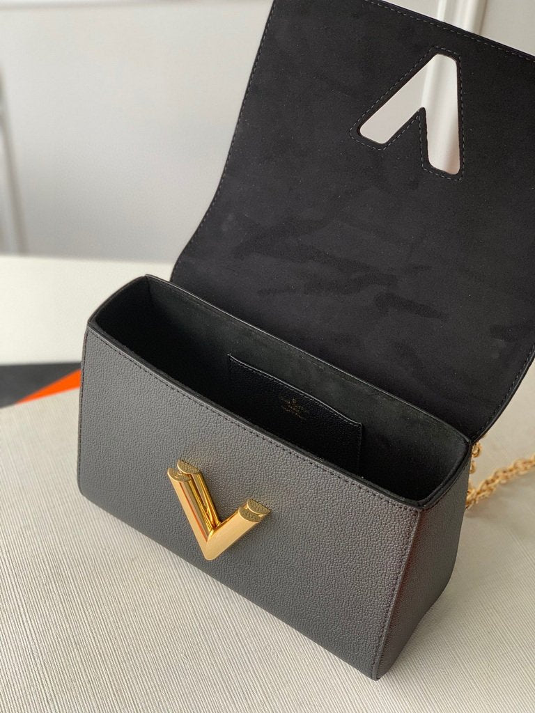 LV M57057 Louis Vuitton Twist MM shoulder Epi M50282 bag Black