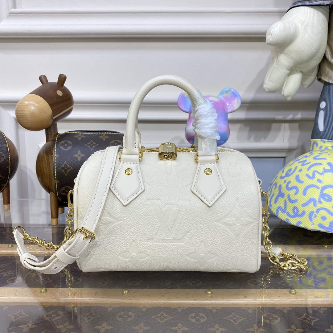 LV M58953 Louis Vuitton Speedy Bandouli��re 20 Bag White